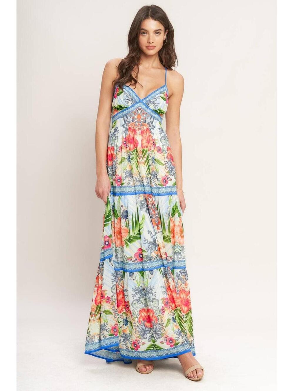 Tropical Tiered Maxi Dress